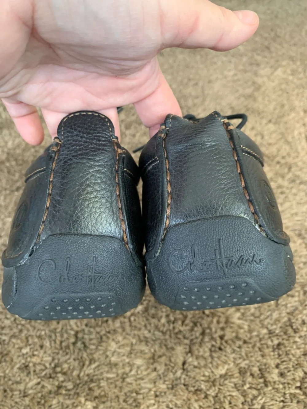 Cole Haan Black Pebble Leather Oxford Casual Shoes 10.5 Classic